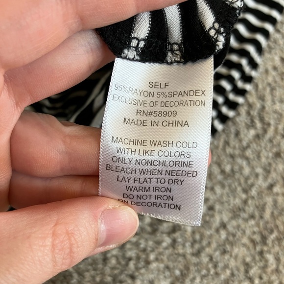 Gianni Bini Black and White Striped Mini Dress - Picture 3 of 4